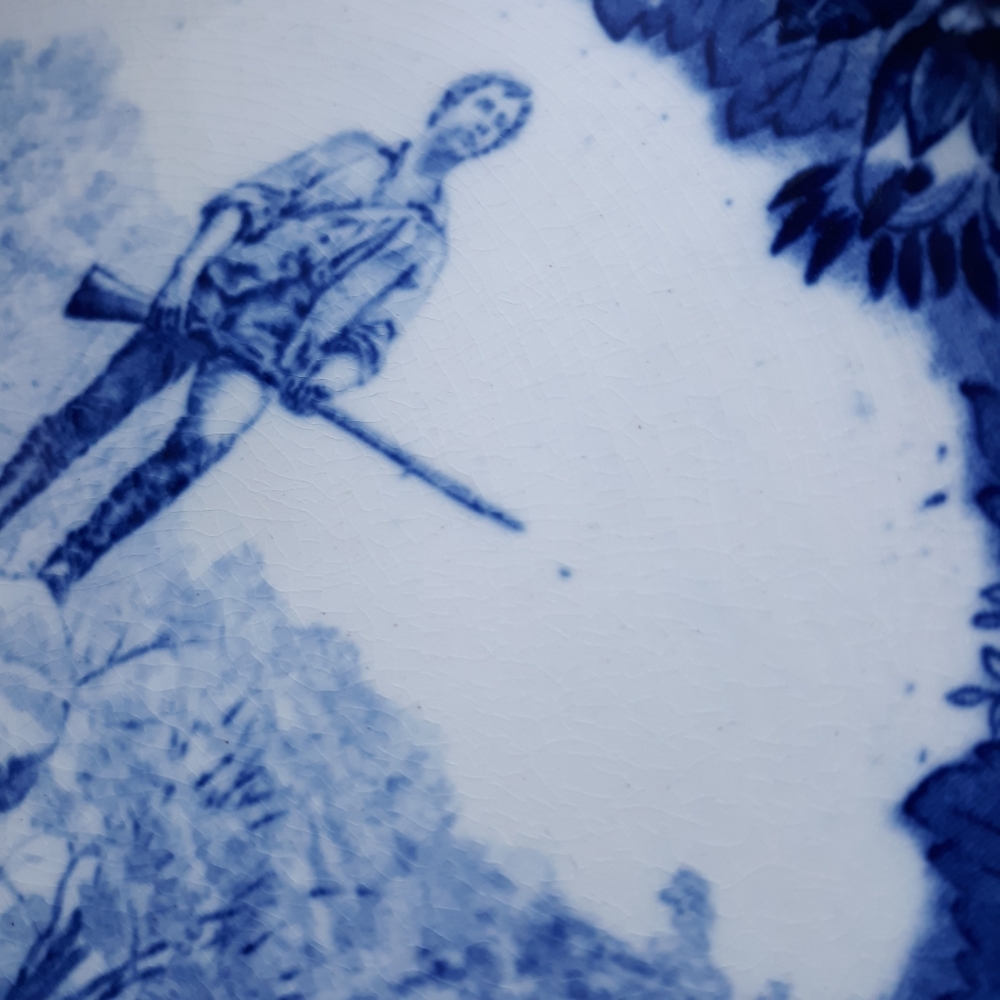 Wedgwood Blue Flow Revolutionary War Transferware Plate John Parker Lexington - Picture 7 of 11